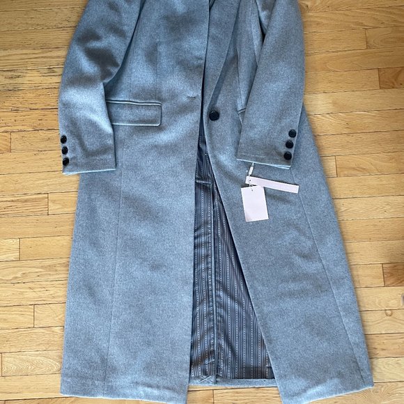 Brand New Women's Avec Les Filles Gray Overcoat Jacket With Removable Hood - Picture 11 of 16